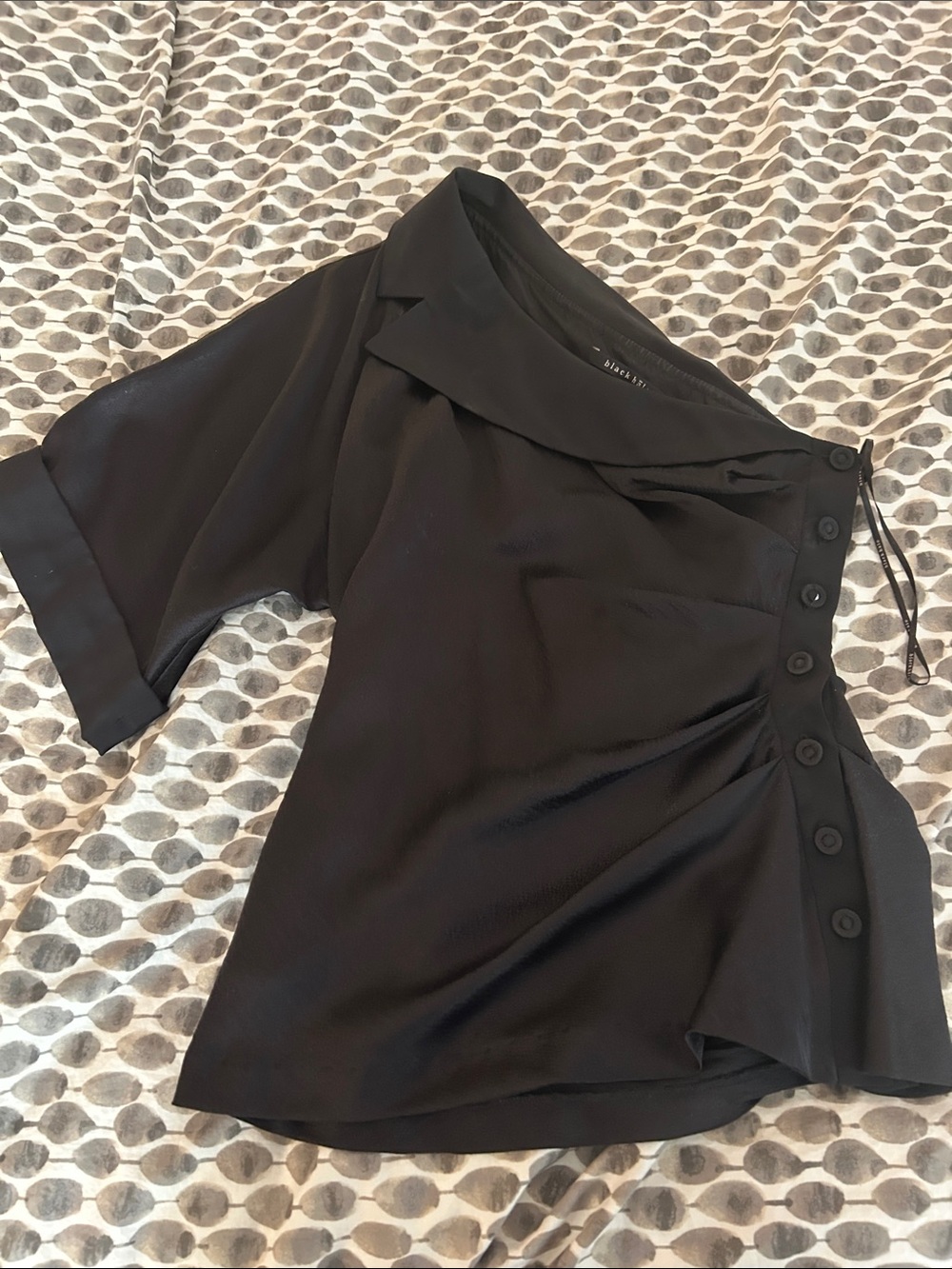 Black Halo Black Textured Dress Top